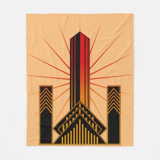 Art Deco gebouwen Fleece Deken (Voorkant)