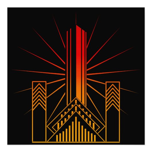 Art Deco Gebouwen Foto Afdruk (Voorkant)