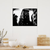 Art Deco gebouwen zwart en wit Poster (Keuken)