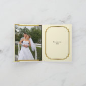 Art Deco gebouwen zwart, goud bruiloft Dank u Bedankkaart (Binnen)