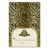 Art Deco gebouwen zwart, gouden trouwkaart Kaart (Voorkant)