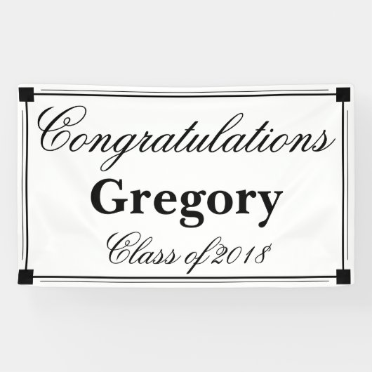Art Deco Gefeliciteerd Graduation Party Spandoek (Horizontaal)