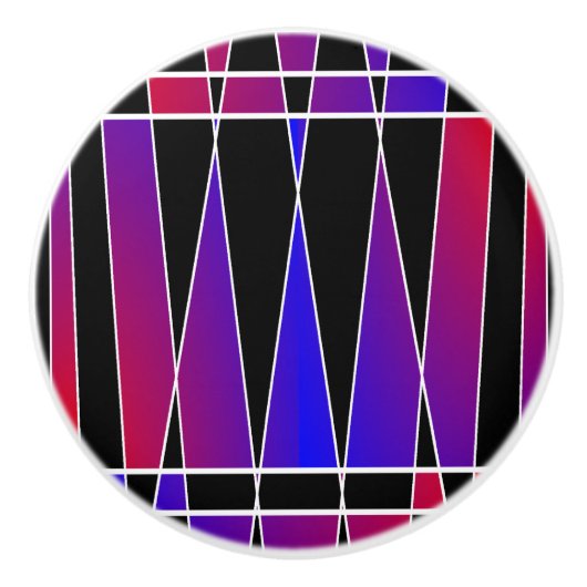 Art Deco "Gefractioneerd" door Kenneth Yoncich Keramische Knop (Voorkant)