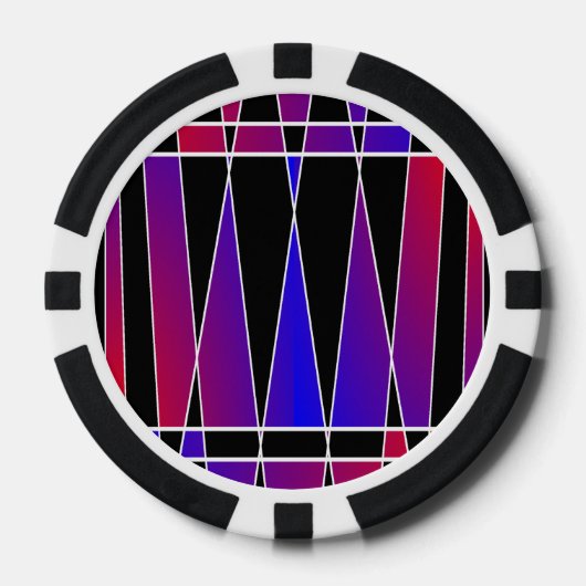 Art Deco "Gefractioneerd" door Kenneth Yoncich Poker Chips (Voorkant)