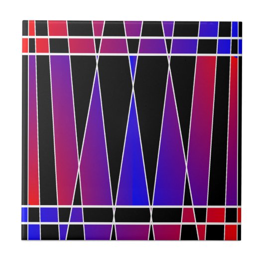 Art Deco "Gefractioneerd" door Kenneth Yoncich Tegeltje (Voorkant)