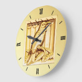 Art Deco-gehouwen steen valk - goud Grote Klok (Hoek)