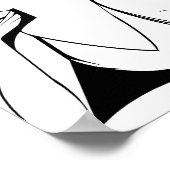 Art Deco geïllustreerde glamoureuze vrouw Poster (Hoek)