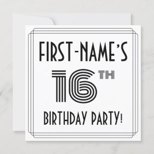 Art Deco geïnspireerd 16e verjaardagsfeest, op maa Kaart