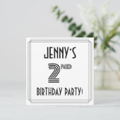 Art Deco Geïnspireerd 2e verjaardag, aangepaste na Kaart (Staand voorkant)