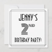 Art Deco Geïnspireerd 2e verjaardag, aangepaste na Kaart (Voorkant)