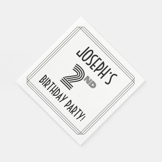 Art Deco Geïnspireerd 2e verjaardag, aangepaste na Servet (Hoek)