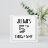 Art Deco Geïnspireerd 5e verjaardag, aangepaste na Kaart (Staand voorkant)