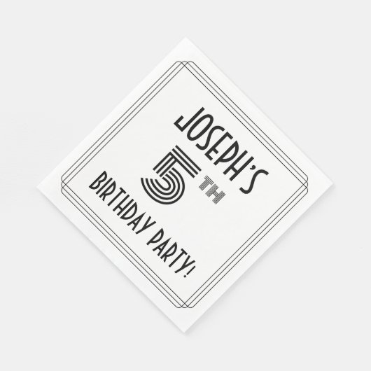 Art Deco Geïnspireerd 5e verjaardag, aangepaste na Servet (Hoek)