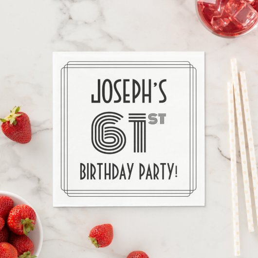 Art Deco Geïnspireerd 61st Birthday Party, aangepa Servet (Insitu)