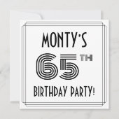 Art Deco Geïnspireerd 65e verjaardag, aangepaste n Kaart (Voorkant)