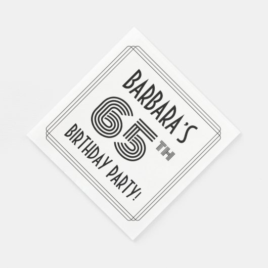 Art Deco Geïnspireerd 65e verjaardag, aangepaste n Servet (Hoek)