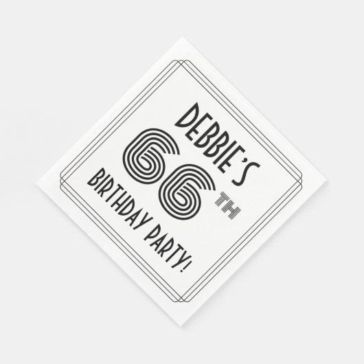 Art Deco geïnspireerd 66ste verjaardagsfeest, aang Servet (Hoek)