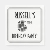 Art Deco Geïnspireerd 6th Birthday Party, aangepas Servet (Voorkant)
