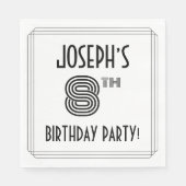 Art Deco Geïnspireerd 8th Birthday Party, aangepas Servet (Voorkant)