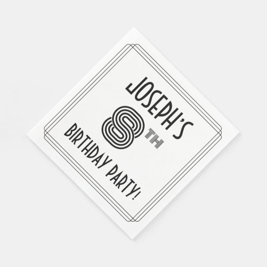 Art Deco Geïnspireerd 8th Birthday Party, aangepas Servet (Hoek)
