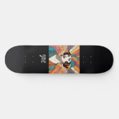 Art Deco geïnspireerd Afbeelding Stijlvol monogram Persoonlijk Skateboard (Horizontaal)