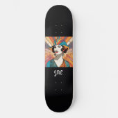 Art Deco geïnspireerd Afbeelding Stijlvol monogram Persoonlijk Skateboard (Voorkant)
