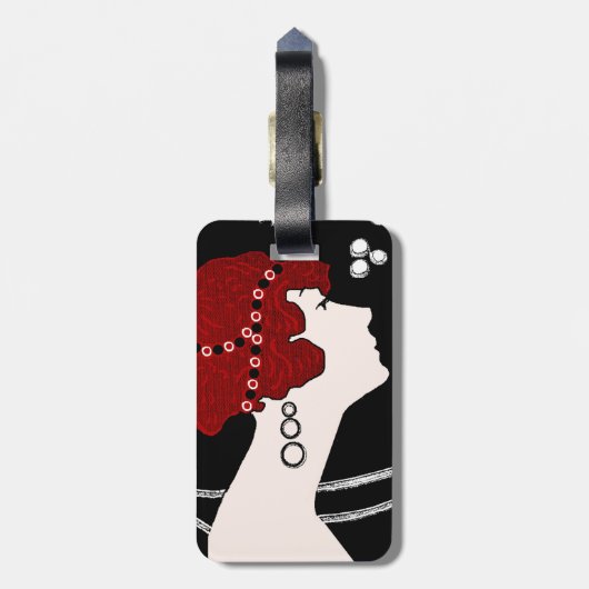 Art Deco Geïnspireerd Bagagelabel (Achterkant verticaal)