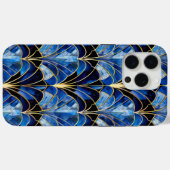 Art Deco Geïnspireerd Blauw Gekleurde iPhone / iPa Case-Mate iPhone Case (Achterkant (horizontaal))
