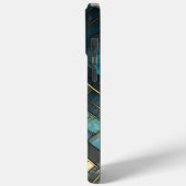 Art Deco Geïnspireerd Blauwgroen Goud Turquoise Be Case-Mate iPhone Case (Achterkant / Links)