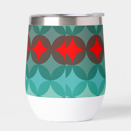 Art Deco Geïnspireerd blauwgroen & rood abstract