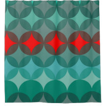 Art Deco Geïnspireerd blauwgroen & rood abstract