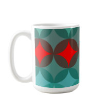 Art Deco Geïnspireerd blauwgroen & rood abstract