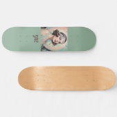Art Deco Geïnspireerd Lady Retro Elegant Monogram Persoonlijk Skateboard (Horizontaal)