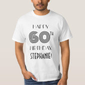 Art Deco geïnspireerd look 60e verjaardagsfeestje T-shirt (Voorkant)