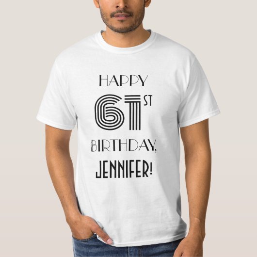Art Deco geïnspireerd look 61e verjaardagsfeestje  T-shirt (Voorkant)
