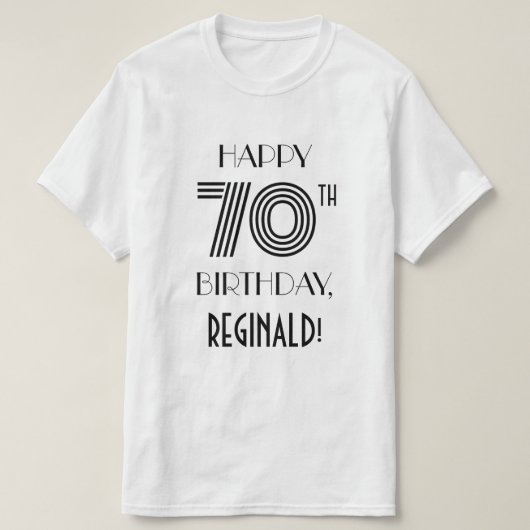 Art Deco geïnspireerd look 70e verjaardagsfeestje  T-shirt (Design voorkant)