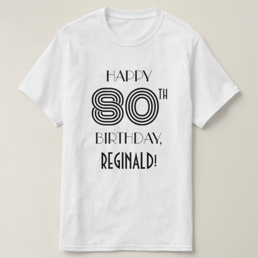 Art Deco geïnspireerd look 80e verjaardagsfeestje  T-shirt (Design voorkant)