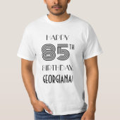 Art Deco geïnspireerd look 85e verjaardagsfeestje T-shirt (Voorkant)