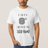 Art Deco geïnspireerd look 8e verjaardagsfeestje S T-shirt (Voorkant)