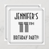 Art Deco Geïnspireerd op 11e verjaardag, aangepast Kaart (Voorkant / Achterkant)