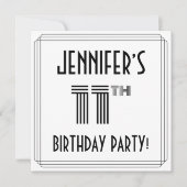 Art Deco Geïnspireerd op 11e verjaardag, aangepast Kaart (Voorkant)