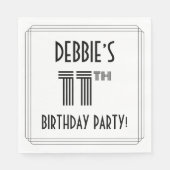 Art Deco Geïnspireerd op 11e verjaardag, aangepast Servet (Voorkant)