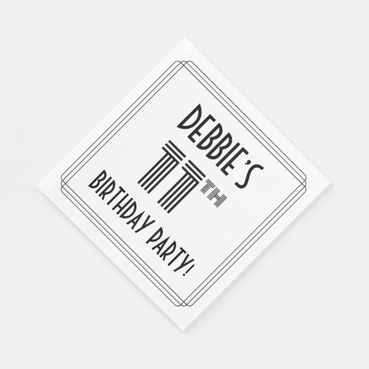 Art Deco Geïnspireerd op 11e verjaardag, aangepast Servet (Hoek)