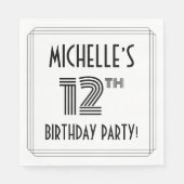 Art Deco Geïnspireerd op 12e verjaardag, aangepast Servet (Voorkant)