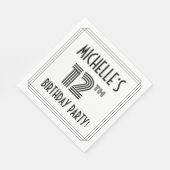 Art Deco Geïnspireerd op 12e verjaardag, aangepast Servet (Hoek)