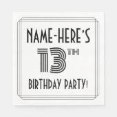 Art Deco Geïnspireerd op 13e verjaardag, aangepast Servet (Voorkant)