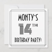 Art Deco Geïnspireerd op 14e verjaardag, aangepast Kaart (Voorkant)