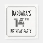 Art Deco Geïnspireerd op 14e verjaardag, aangepast Servet (Voorkant)