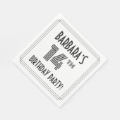 Art Deco Geïnspireerd op 14e verjaardag, aangepast Servet (Hoek)