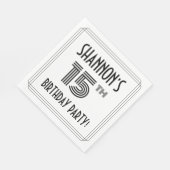 Art Deco Geïnspireerd op 15e verjaardag, aangepast Servet (Hoek)